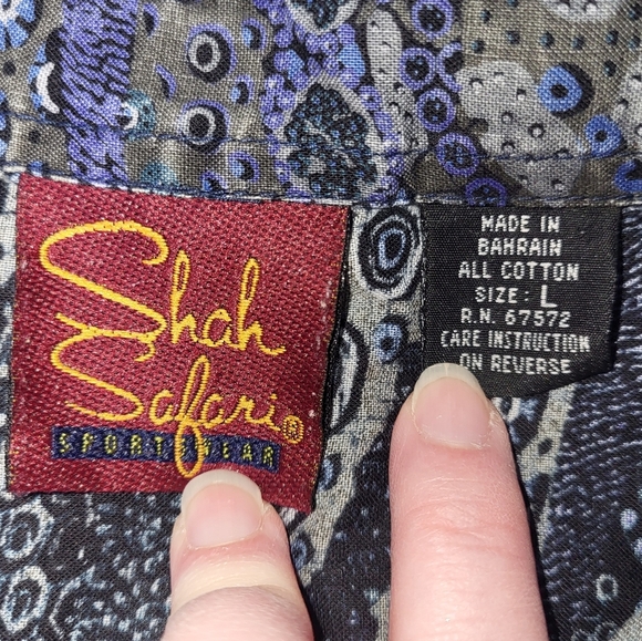 Shah Safari Button Up Shirt Size Large Y2K - Picture 5 of 6